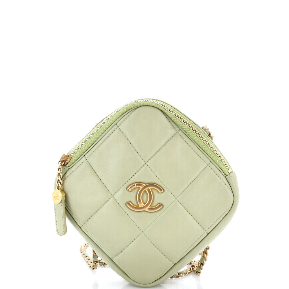 Chanel Small Diamond Chain Crossbody Bag Quilted Lambskin